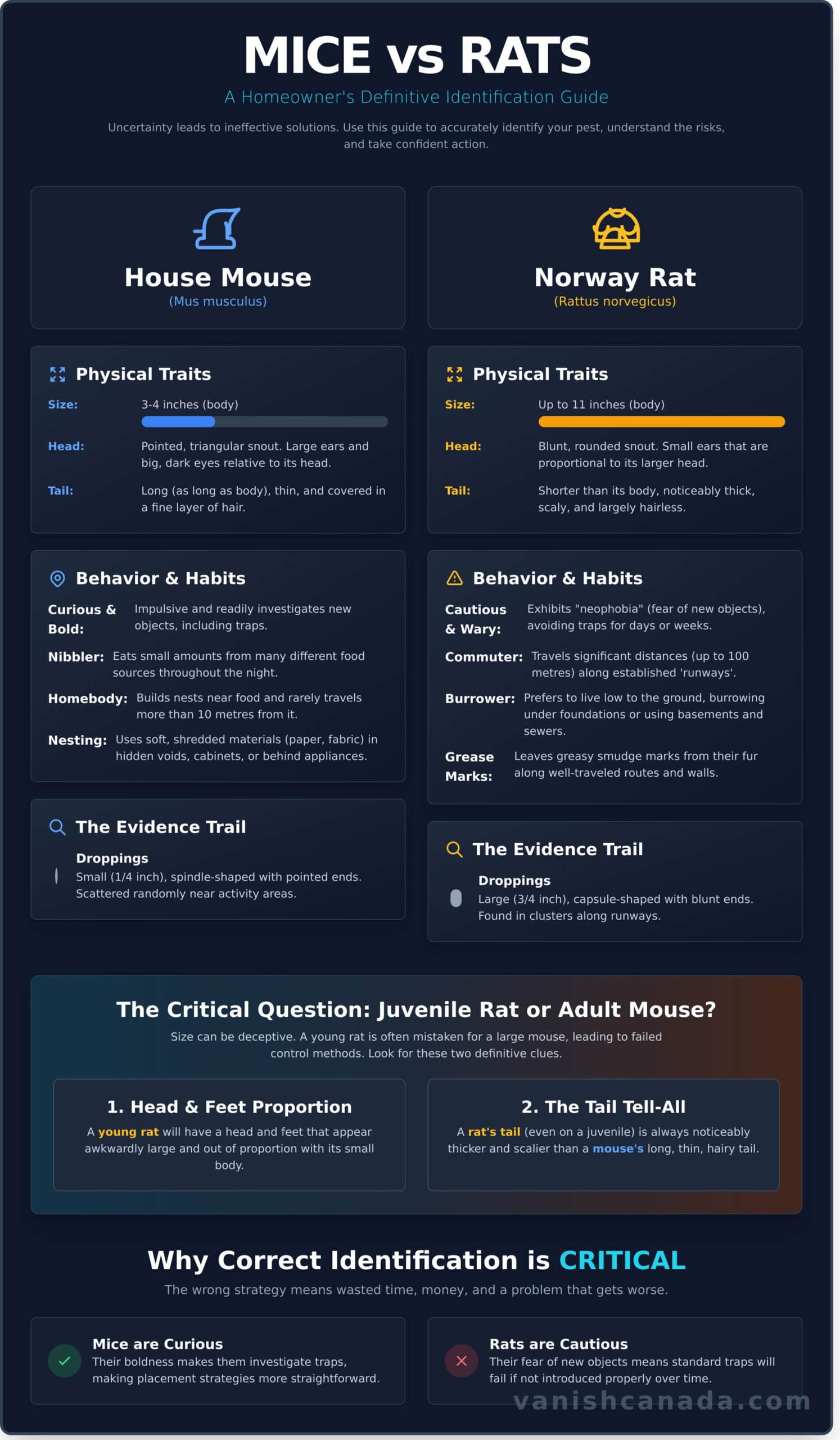 Mice vs. Rats in Ontario: The Definitive Identification Guide for 2026 - Infographic